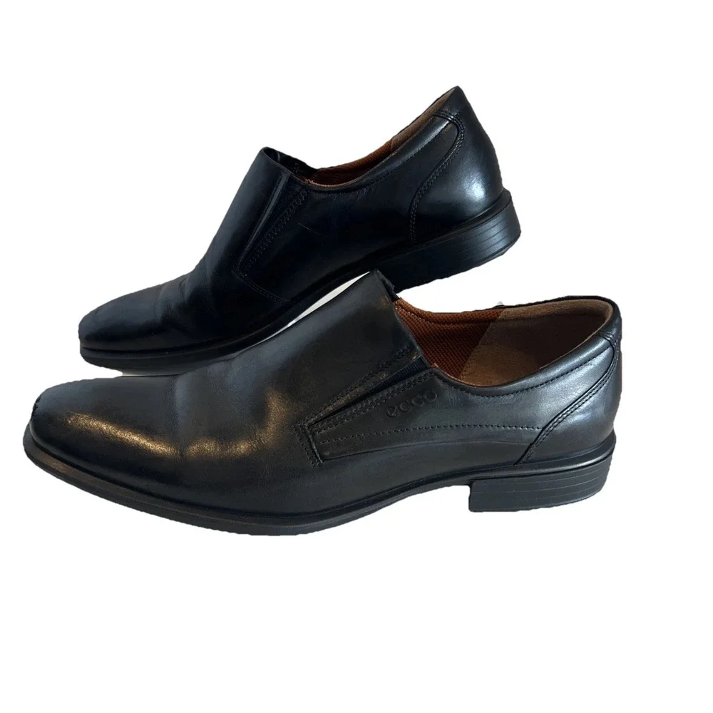 Ecco Black Leather Slip-On Oxford Loafer Shoes Euro 44 | Men's US 10-10.5
